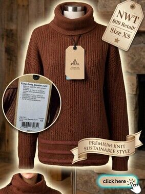 Prana Ribbed Knit Tunic in Deep Brown